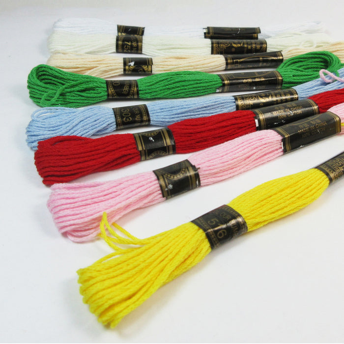 40 Pack Multi Colors Cross Stitch Cotton Embroidery Thread Floss Sewing Skeins