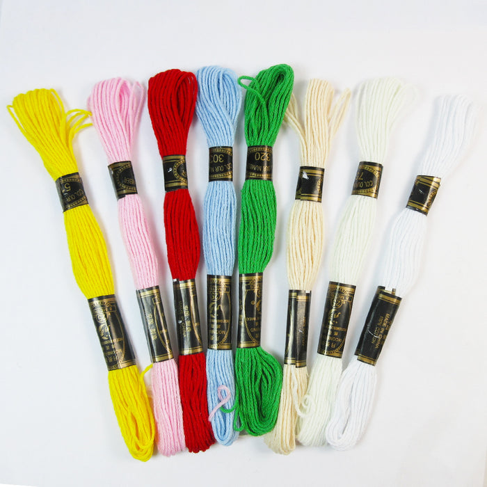 24 Lot Multi Color Sewing Thread Cross Stitch Cotton Embroidery Floss Skeins Kit