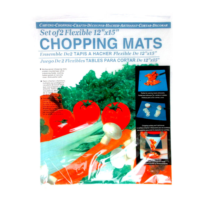 2 Flexible Chopping Mats Kitchen Fruit Vegetable Plastic Cutting Board Camp New