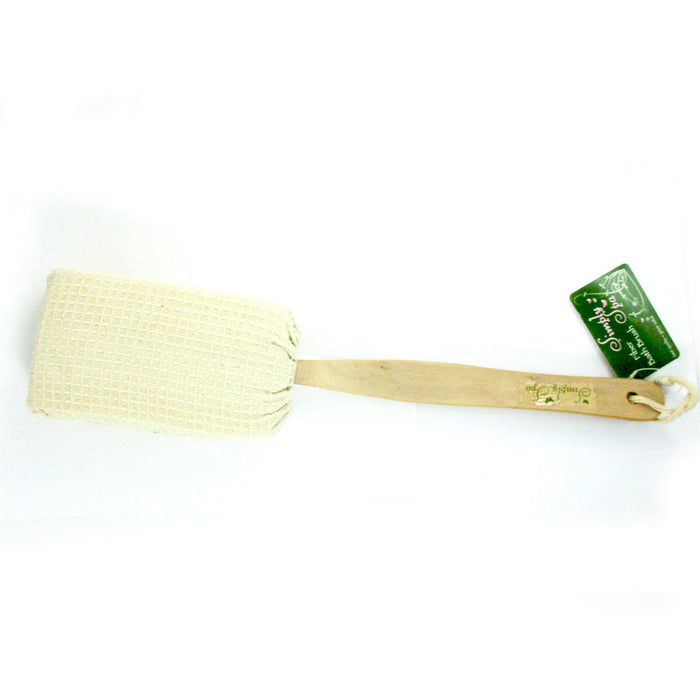 Natural Sisal Fiber Bath Body Brush Spa Shower Back Sponge Scrubber Long Handle