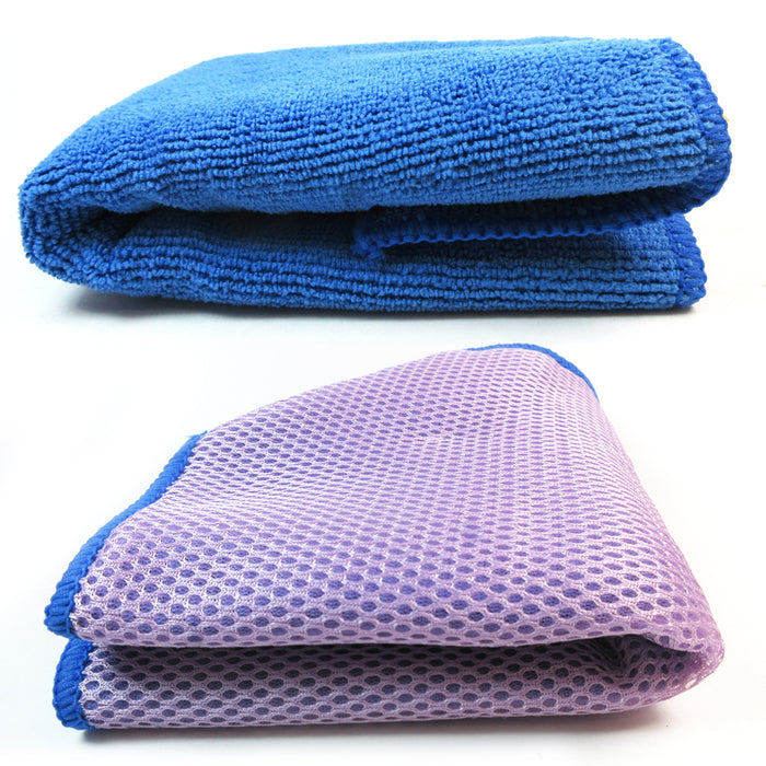 2 X Microfiber Cloth Cleaning Towel Polishing Auto Car Detailing No Scratch Dust