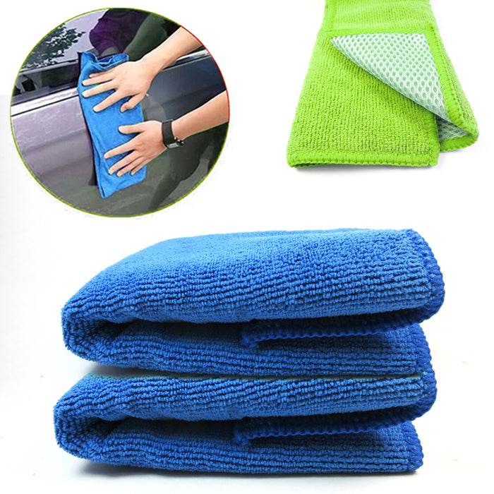 2 X Microfiber Cloth Cleaning Towel Polishing Auto Car Detailing No Scratch Dust