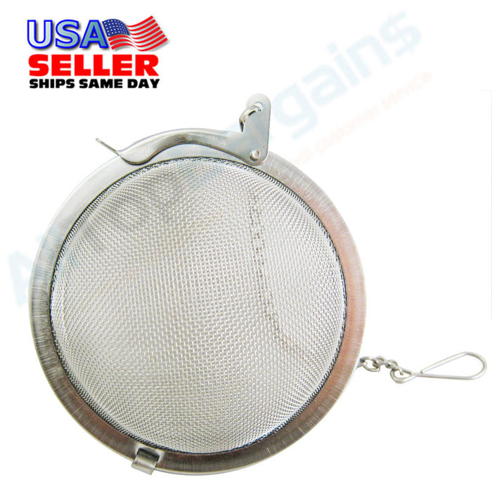 2.5" Stainless Steel Mesh Tea Ball Infuser Strainer Loose Leaf Round Reusable !!