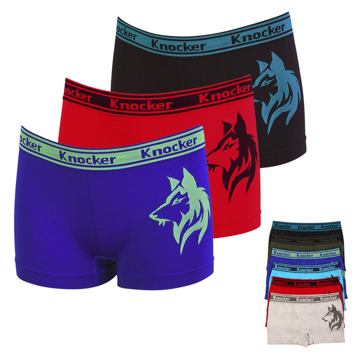 3 Pack Boys Seamless Comfort Boxer Briefs Underwear Non-irritating Shorts Soft M