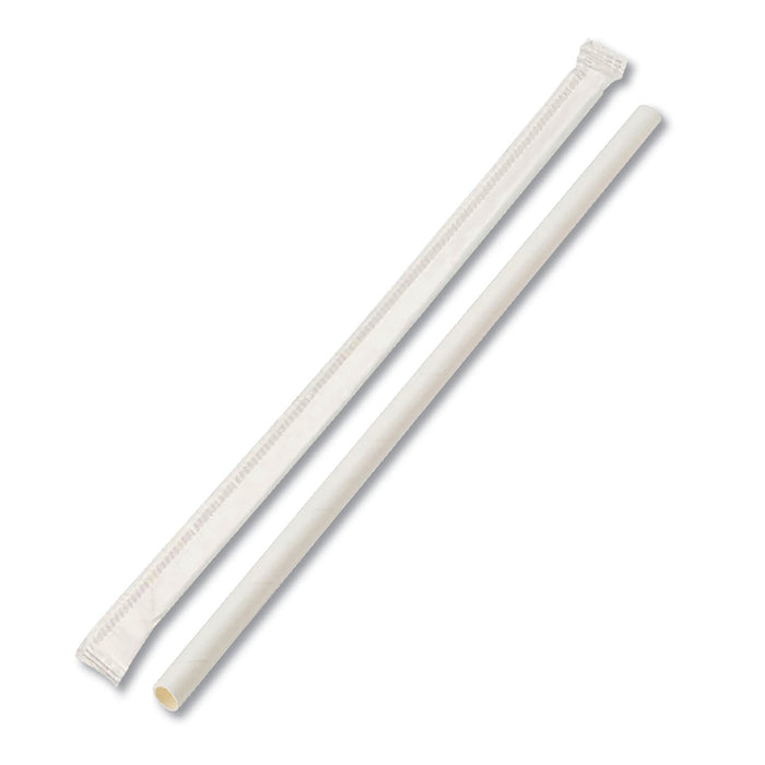 100 Pack White Paper Drinking Straws Wrapped Eco-Friendly Party Supplies Wedding