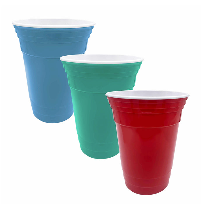 3 Pc Reusable Tumbler Beverage Party Cups Break Resistant Drinking PDQ Plastic