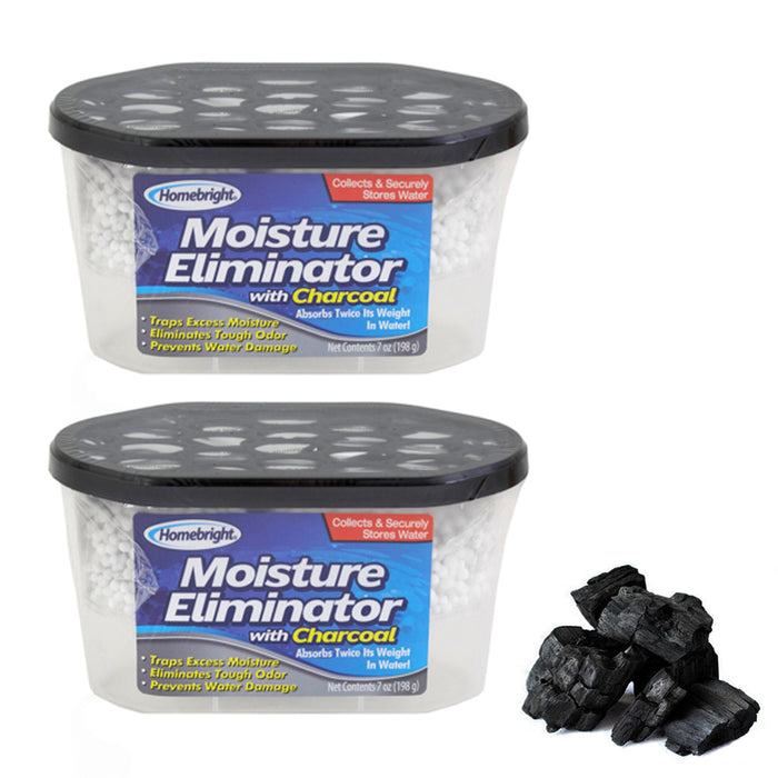 2Pc Moisture Eliminator Charcoal 7oz Dehumidifier Damp Absorber Fresh Air Closet