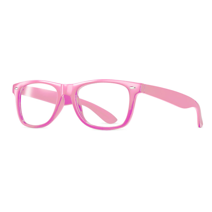 1 Pair Retro Sunglasses Clear Lens Pink Fashion Glasses Nerd Unisex Eyewear