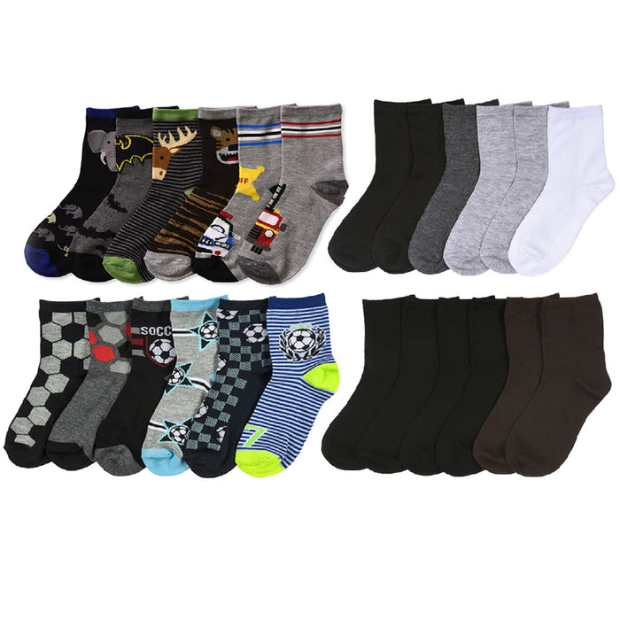 6 Pairs Boys Socks Crew Wholesale Casual Size 4-6 4T 5T Lot Little Kids Fashion