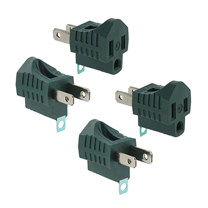 4pc Grounding Adapter 3 to 2 Prong AC Power Outlet Tap Plug UL Listed Grounded