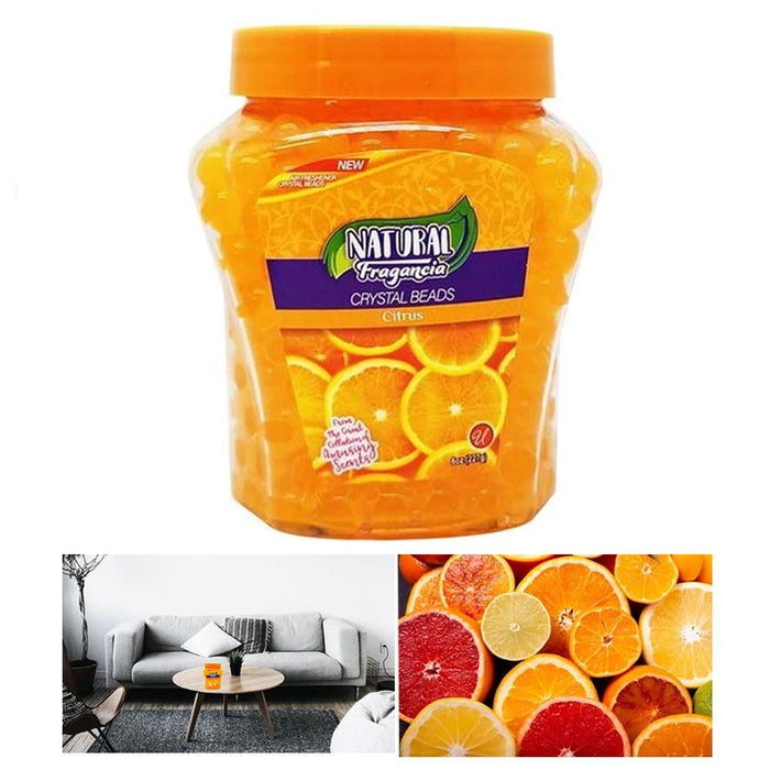 Citrus Gel Crystal Beads Odor Eliminator Air Freshener Bathrooms Cars Pet Areas