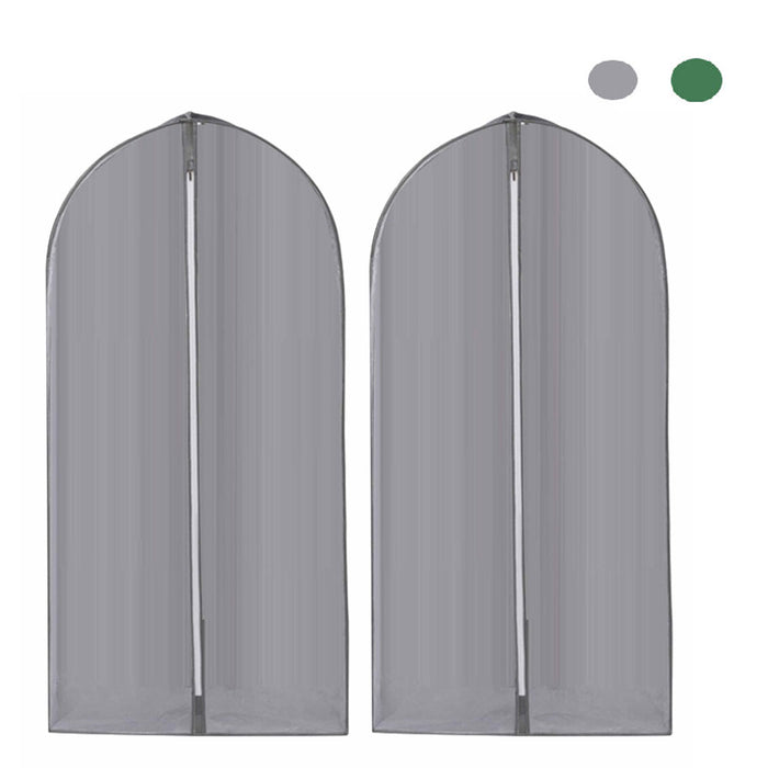 2 PC Suit Garment Bags Gray or Green Storage Cover Dress Clothes Travel Luggage Protector 24x36