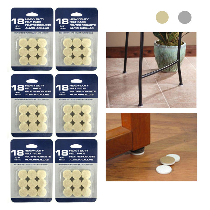 108 Pc Self Adhesive Furniture Floor Pads Felt Protectors Round Heavy Duty