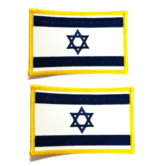 2PCS Israel Flag Patch Emblem Support IDF Patriotic Embroidered Iron On Applique