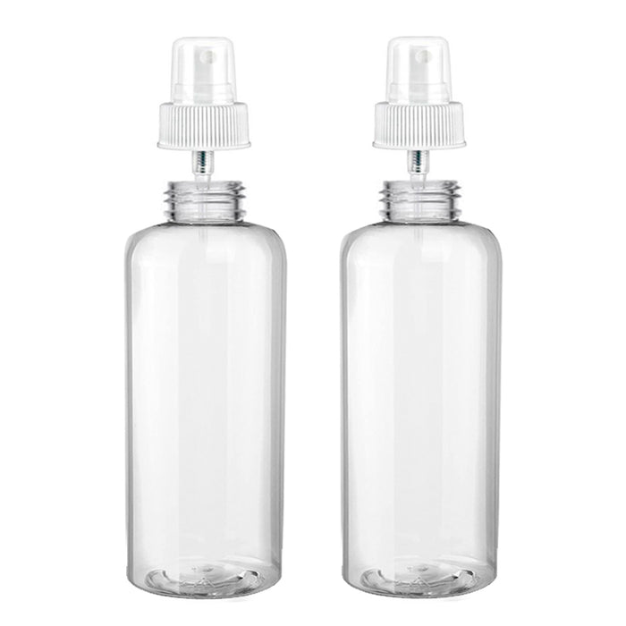 12PC Empty Plastic Clear Bottles 100ml Dispensing Cap Spray Mist Travel Size TSA