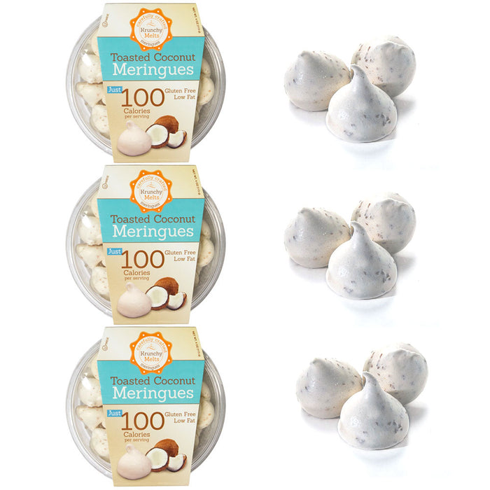 3 Packs Toasted Coconut Meringue Cookies Gluten Free Low Fat Pareve Sweet Snacks