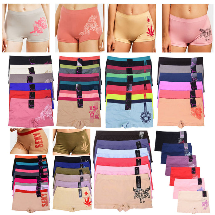 12 Seamless Boyshorts One Size High Waist Womens Underwear Panties Briefs Boxer