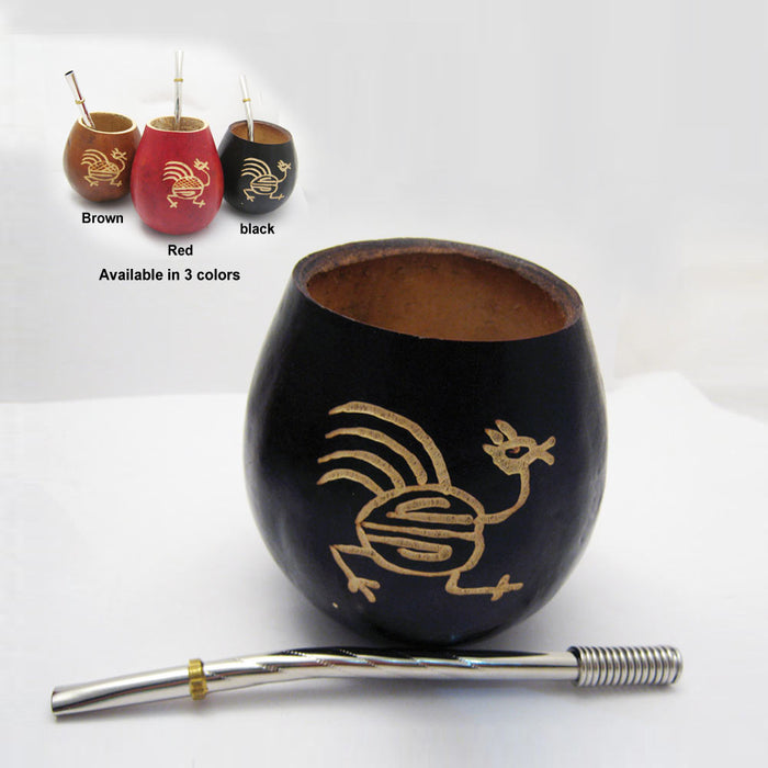 Mate Gourd Yerba Tea Cup With Bombilla Straw Set Artesian Handmade Detox Drink