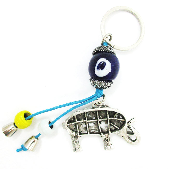 1 Evil Eye Keychain Lucky Charm Key Chain Elephant Hamsa Nazar Amulet Protection