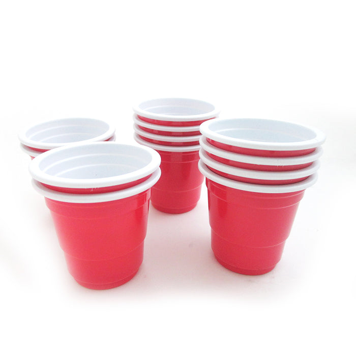 120 Ct Mini Red Cups 2oz Plastic Disposable Shot Glasses Wine Bar Shooter