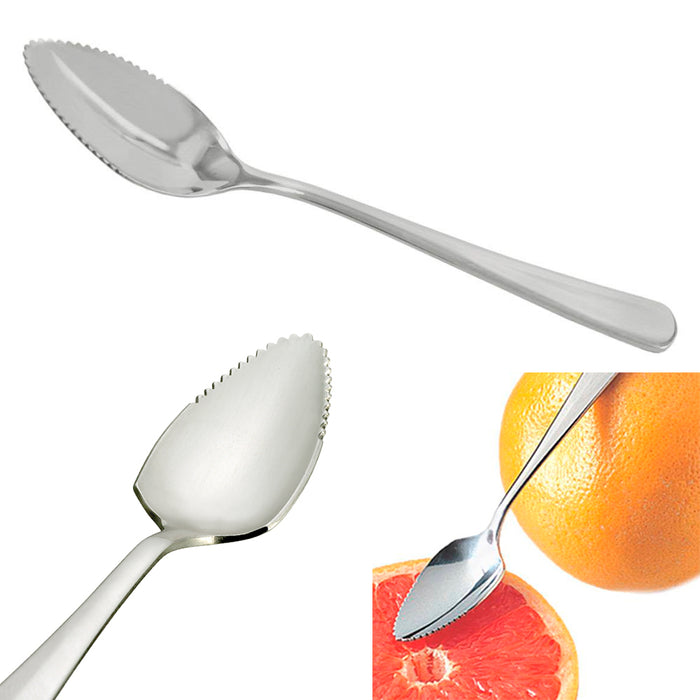 12 Lot Grapefruit Long Spoon Thick Stainless Steel Serrated Edge Citrus Fruits