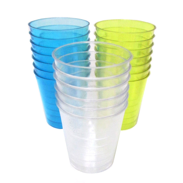 20 Shot Glasses Hard Plastic 1 Oz Mini Wine Glass Party Cups Barware Catering !