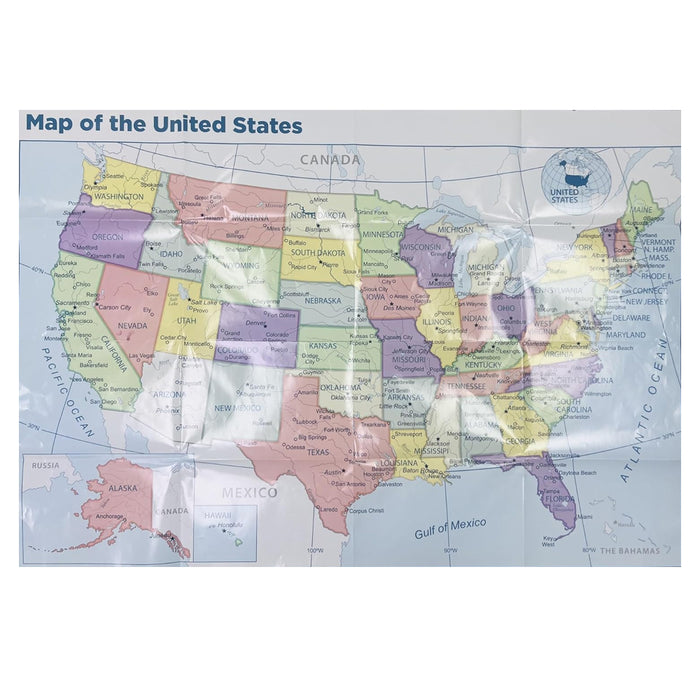 United States Map US USA Wall Map Poster Mural Classic 39.5"x27.5" Kids Learning