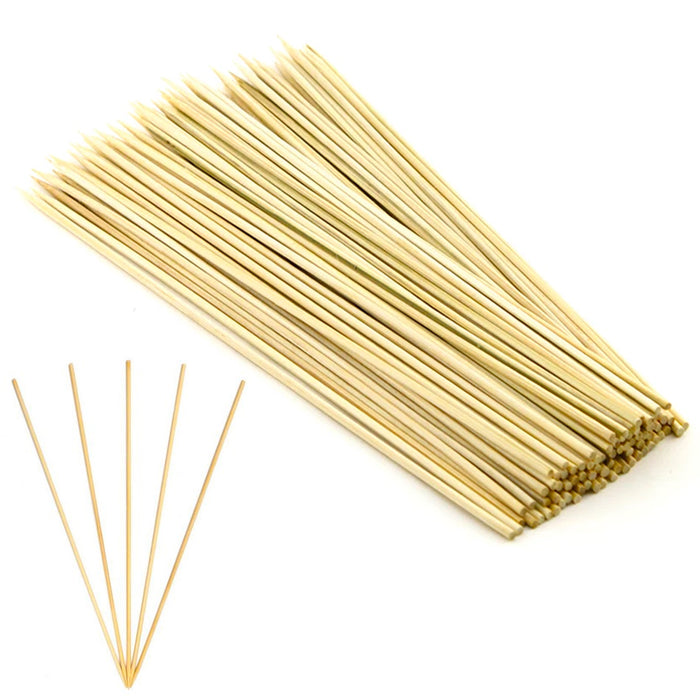 200Pcs Bamboo Wooden Skewers Sticks 12in Wood BBQ Shish Kabob Fondue Party Grill