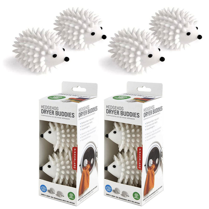 4 PC Kikkerland Dryer Balls Hedgehog Buddies Reusable Clothes Fabric Softener