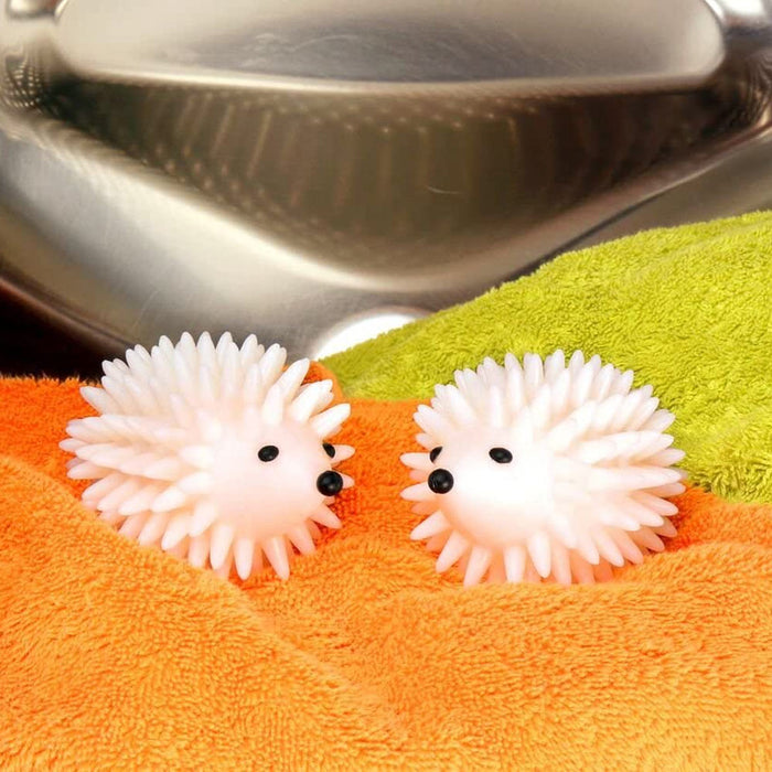 2 Kikkerland Hedgehog Dryer Buddies Ball Reusable Clothes Fabric Fabric Softener