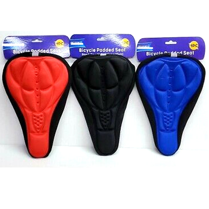 1 Padded Bike Seat Bicycle Cover Extra Comfortable Durable Cushion Soft Saddle