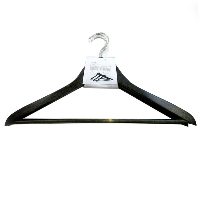 6 Pack Wood Suit Hangers Durable Swivel Chrome Coat Premium Natural Wooden Solid