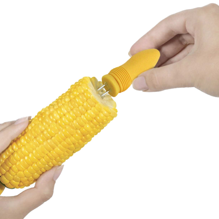 6 Jumbo Corn On The Cob Holders Skewers Stainless Steel Prongs Kitchen BBQ Party