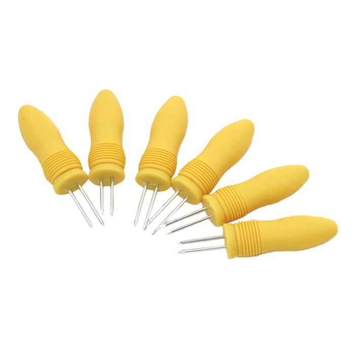 6 Jumbo Corn On The Cob Holders Skewers Stainless Steel Prongs Kitchen BBQ Party