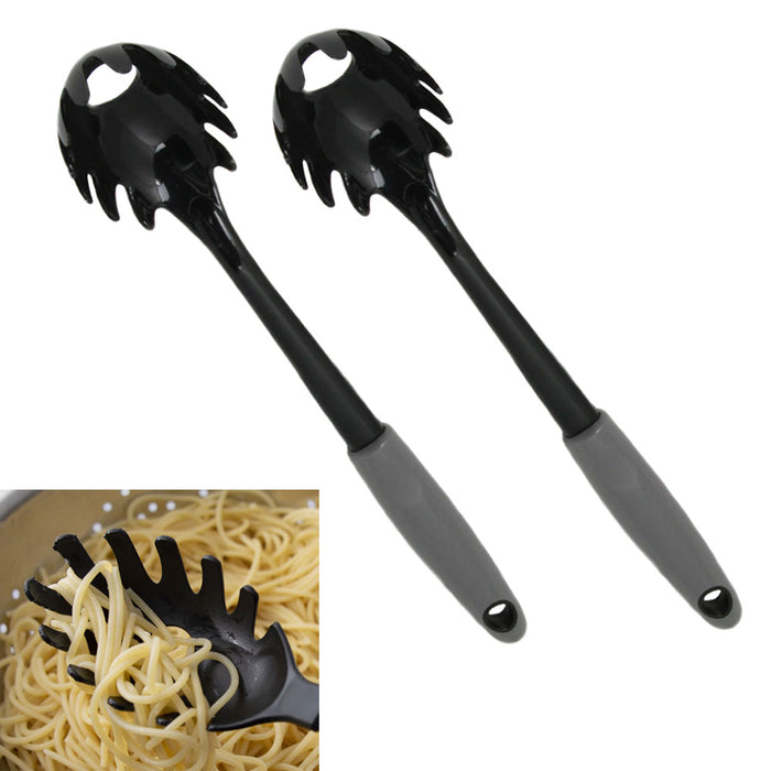 2 Pc Pasta Spaghetti Server Spoon Fork Scooper Kitchen Tool Utensil Noodle Claw