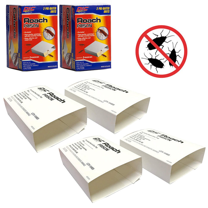 4 Pc Pest Control Disposable Roach Glue Traps Insect Ant Cockroach Bug Prison