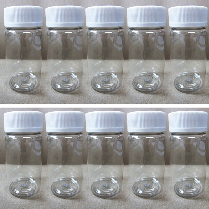 10 Empty Plastic Pill Bottles Cap Medicine Container Vitamin Capsule Case Holder