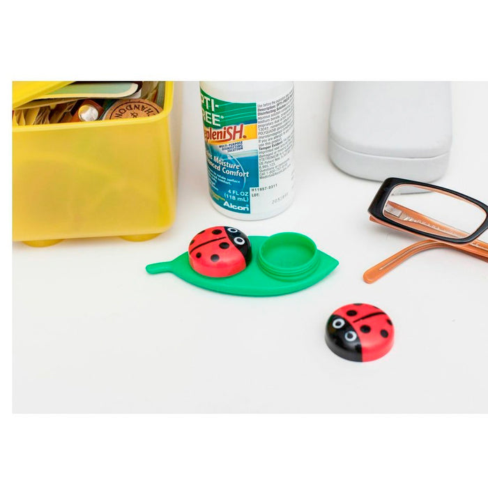 Kikkerland Contact Lens Case Ladybug Travel Kit Pocket Size Gift Set Idea Fun