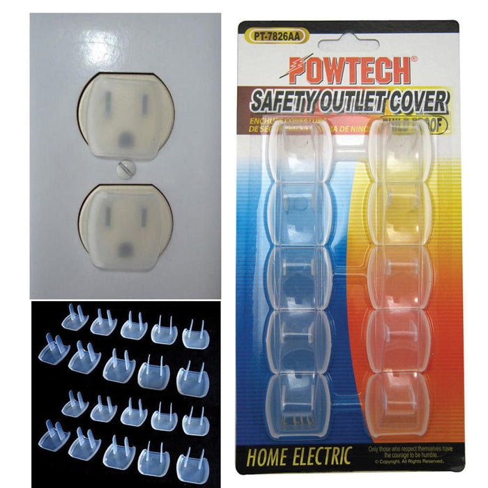 20 Piece Safety Electric Outlet Plug Protector Cover Child Proof Shock Guard !!