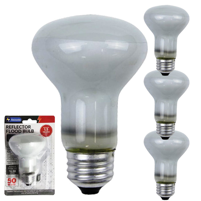 4 Pack Lighting Reflector Flood Bulbs BR20 50w 120-volt Indoor E26 Base 2500hrs