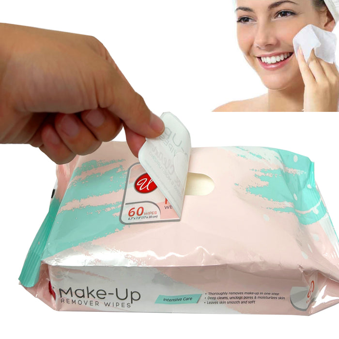 120 Make Up Remover Wipes Makeup Facial Cleansing Towelettes Moisturize Soothing