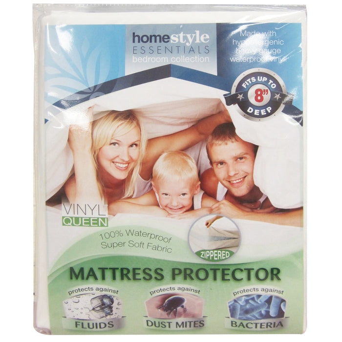 Queen Size Zippered Mattress Cover Protector Dust Bug Allergy Waterproof New !