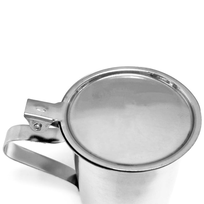 1 Coffee Creamer Server Stainless Steel Pitcher Lid Cover 10oz Milk Frothing Cup