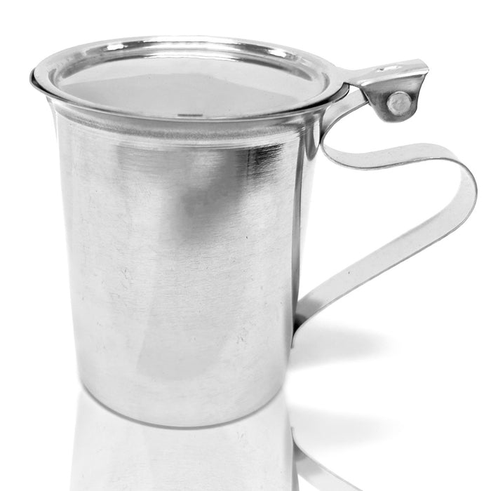 1 Stainless Steel Creamer Cover 10oz/296ml Silver Milk Frothing Pitcher Cup Lid