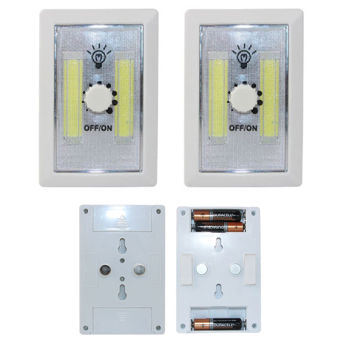 2 LED Night Light 240 Lumen Cordless COB LED Light Dimmer Under Cabinet Shelf