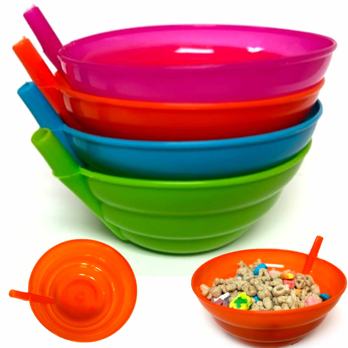 32 Wholesale Daycare Sippy Bowls Kid Built In Straw BPA Free Cereal Sip-a-bowl