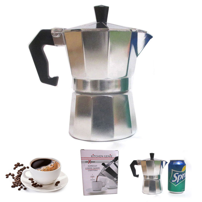 Stove Top Espresso Cuban Coffee Maker pot Cappuccino Latte 3 Cup Cafetera Cubana