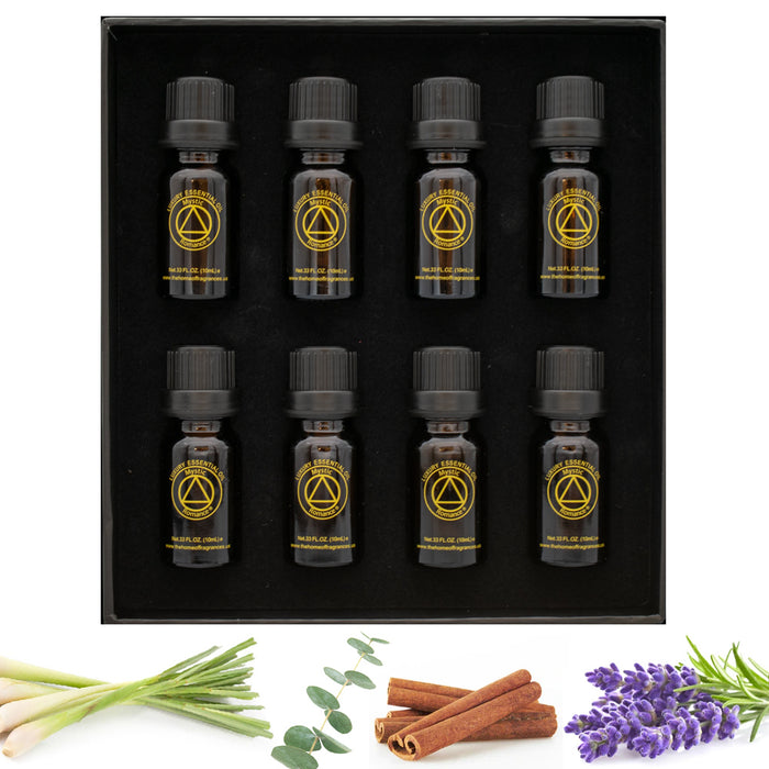 8 Pc Essential Oil Set Eucalyptus Scent Lavender Rosemary Tea Tree 0.33oz Aroma