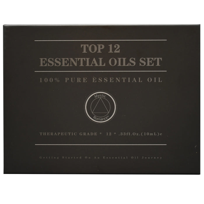 12 Pc Essential Oil Set Lavender Cedarwood Tangerine Tea Tree Scent 0.33oz Aroma