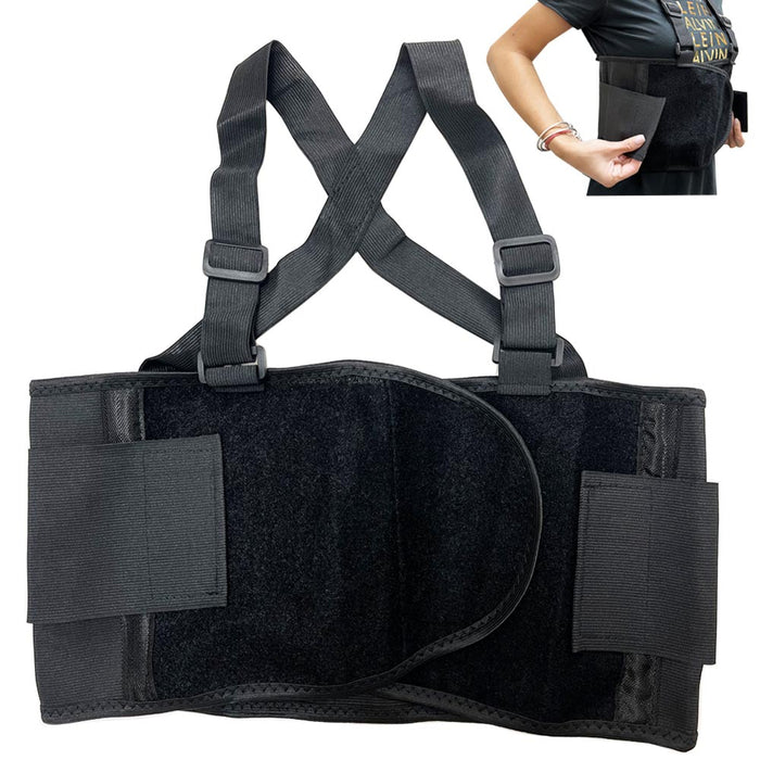 Back Lumbar Lower Waist Support Brace Suspender Work Belt Heavy Duty Weight Lift